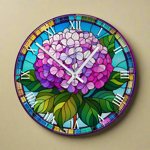 Hydrangea Suncatcher Effect Clock